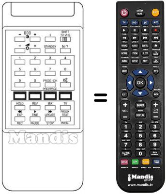 Mando a distancia equivalente RH 885 Mando a distancia equivalente RH 885