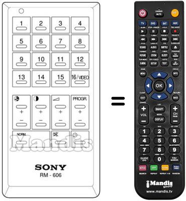 Replacement remote control RM-606 S