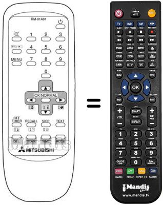 Télécommande équivalente RM 01A01 Télécommande équivalente RM 01A01