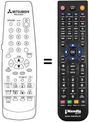 Télécommande équivalente RM 05403 Télécommande équivalente RM 05403