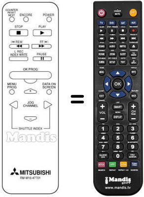 Mando a distancia equivalente RM M30-57401 Mando a distancia equivalente RM M30-57401