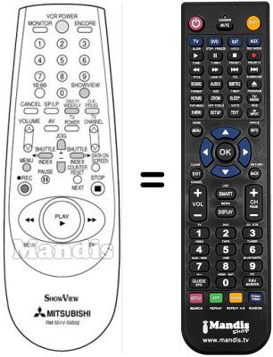 Télécommande équivalente RM 551V-59502 Télécommande équivalente RM 551V-59502