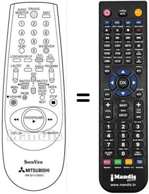 Télécommande équivalente RM 551V-59503 Télécommande équivalente RM 551V-59503