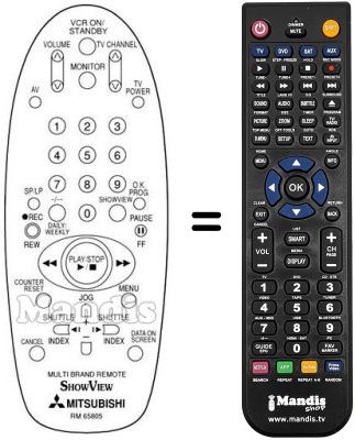 Replacement remote control RM 65805 Replacement remote control RM 65805