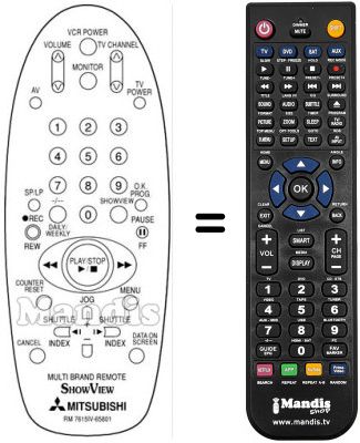 Replacement remote control RM 76151V-65801 Replacement remote control RM 76151V-65801
