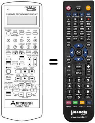Replacement remote control RM 82-37901 Replacement remote control RM 82-37901