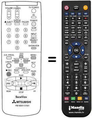 Replacement remote control RM M20V-57601 Replacement remote control RM M20V-57601