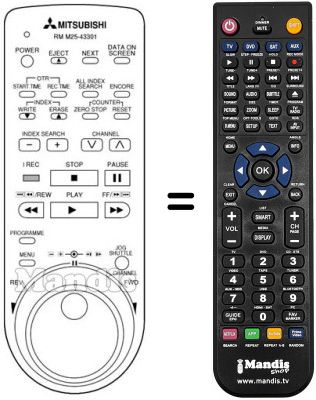 Replacement remote control RM M25-43301 Replacement remote control RM M25-43301