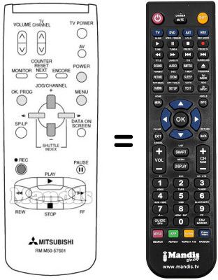 Replacement remote control RM M50-57601 Replacement remote control RM M50-57601