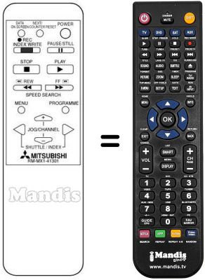 Télécommande équivalente RM MX1-41301 Télécommande équivalente RM MX1-41301
