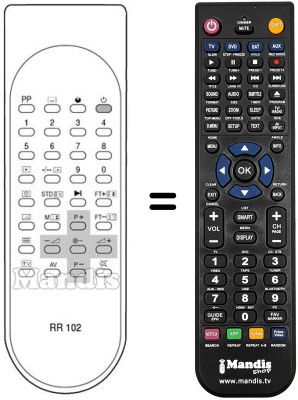 Replacement remote control RR 102
