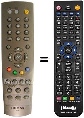 T&eacute;l&eacute;commande &eacute;quivalente Humax VA-FOX T