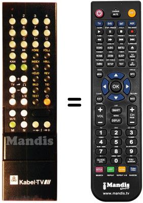 Replacement remote control Arthur Martin NEW TYPE (CABLE TV)