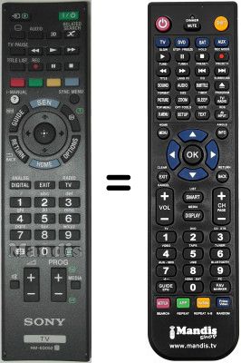 Télécommande équivalente Sony KDL-55 HX755