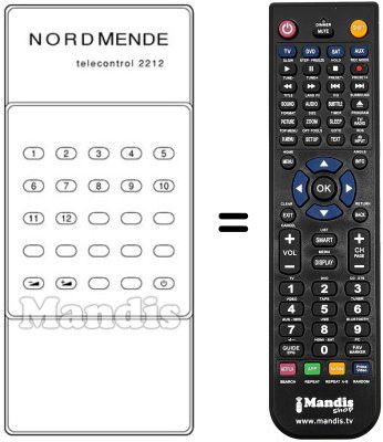 Mando a distancia equivalente TC 2212 Mando a distancia equivalente TC 2212