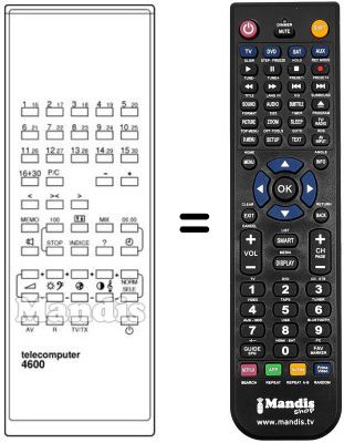 Mando a distancia equivalente Sinudyne FAUNO 1601
