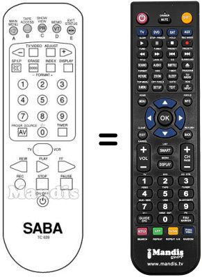 Mando a distancia equivalente TC 639