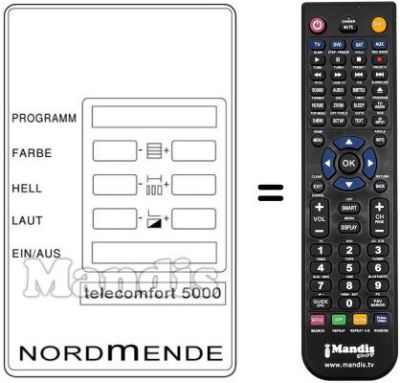 Mando a distancia equivalente TELECOMFORT 5000 Mando a distancia equivalente TELECOMFORT 5000