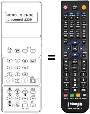 Mando a distancia equivalente TELECONTROL 2239 Mando a distancia equivalente TELECONTROL 2239