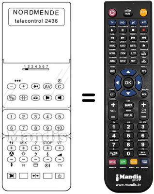 Mando a distancia equivalente TELECONTROL 2436 Mando a distancia equivalente TELECONTROL 2436