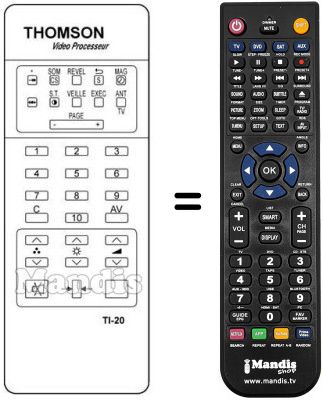 Replacement remote control TI 20 Replacement remote control TI 20