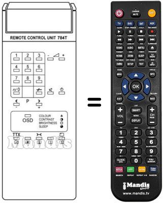Replacement remote control 784 T