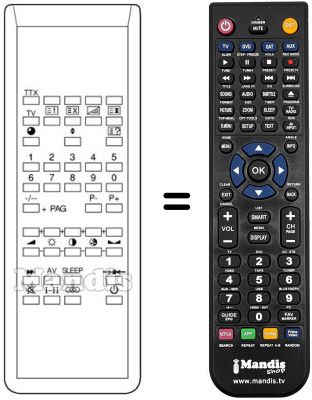 Mando a distancia equivalente Univox TM 90 OSD Mando a distancia equivalente Univox TM 90 OSD