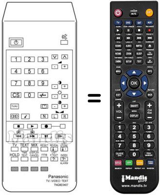 Replacement remote control TNQ 8E 0407 Replacement remote control TNQ 8E 0407