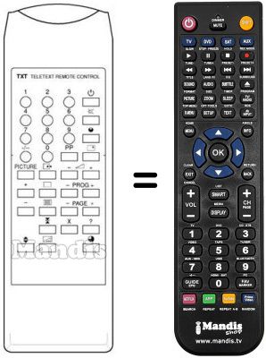 Replacement remote control Sound Color TVC 9421