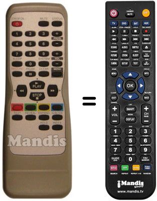 Replacement remote control Funai TVCR-A1404