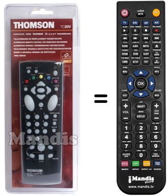 Mando a distancia equivalente Thomson V 1601 Mando a distancia equivalente Thomson V 1601
