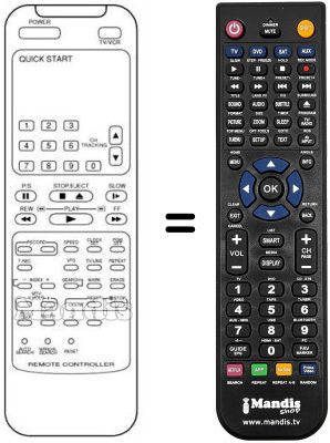 Mando a distancia equivalente WELTBLICH VTR 2911