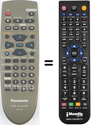 Mando a distancia equivalente Panasonic DVD RV 20