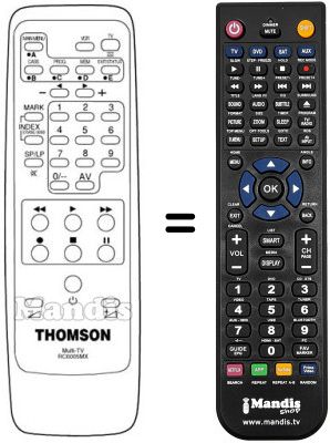 Télécommande équivalente Thomson VPH 6850 G Télécommande équivalente Thomson VPH 6850 G