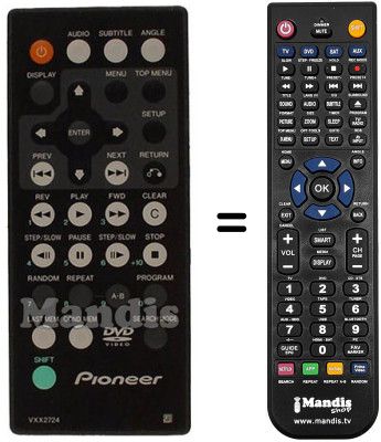 Replacement remote control VXX 2724
