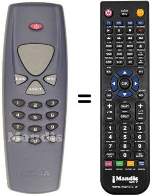 Mando a distancia equivalente Ingelen MEDIAMASTER 210 S Mando a distancia equivalente Ingelen MEDIAMASTER 210 S