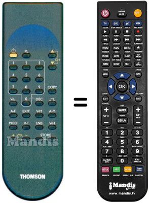 Télécommande équivalente Thomson ASR 08 T Télécommande équivalente Thomson ASR 08 T