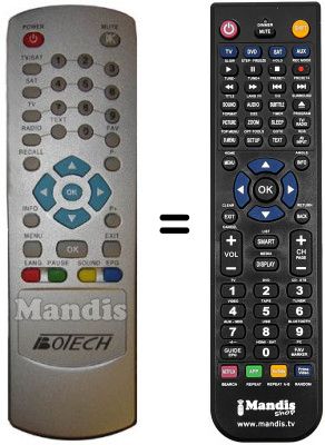 Replacement remote control BOTECH CA-9000 DVB-T