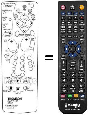 Télécommande équivalente Thomson DTH 2500 Télécommande équivalente Thomson DTH 2500