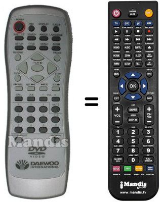 Télécommande équivalente Daewoo DVD 8000 F