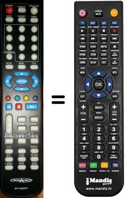 Télécommande équivalente Irradio DVT 502 DTT