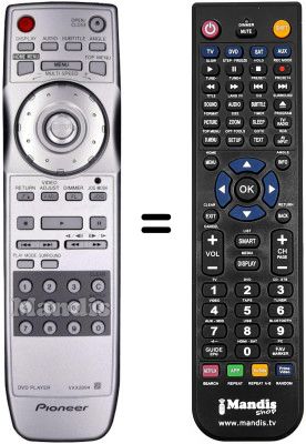 Mando a distancia equivalente Pioneer DV 668AV