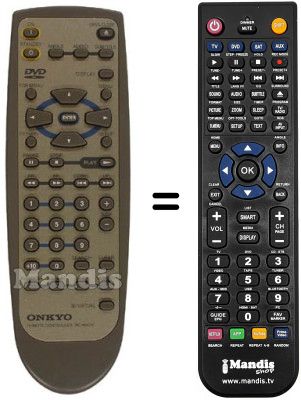 Replacement remote control Onkyo DV-S 205 TX