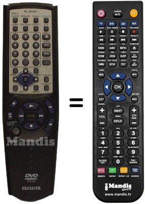 Mando a distancia equivalente Aiwa XD-DV370