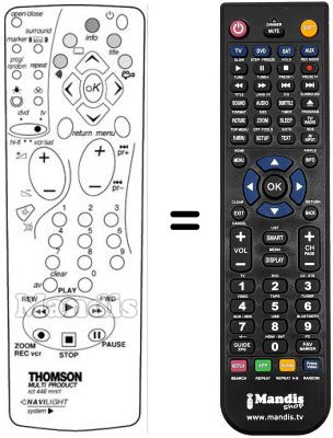 Télécommande équivalente Thomson DTH 3700 Télécommande équivalente Thomson DTH 3700