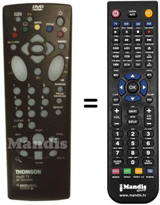 Télécommande équivalente Thomson DTH 4500 Télécommande équivalente Thomson DTH 4500
