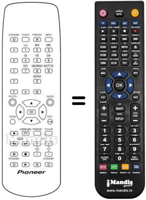 Replacement remote control Pioneer DBR-S400NL