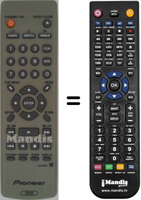 Mando a distancia equivalente Pioneer DV U7