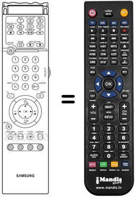 Mando a distancia equivalente Samsung SP43RETROPRO Mando a distancia equivalente Samsung SP43RETROPRO