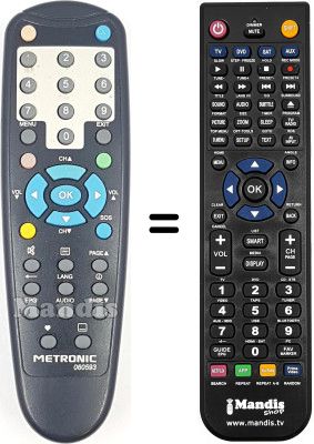 Télécommande équivalente Metronic ZAP BOX SINGLE4.3